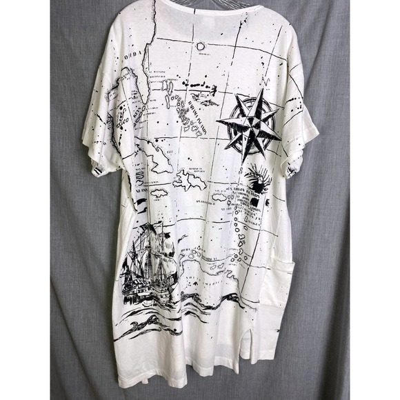 Vintage Nautical Map Graphic Tee Stanley Michaels Virgin Islands Sailing L - Picture 13 of 16